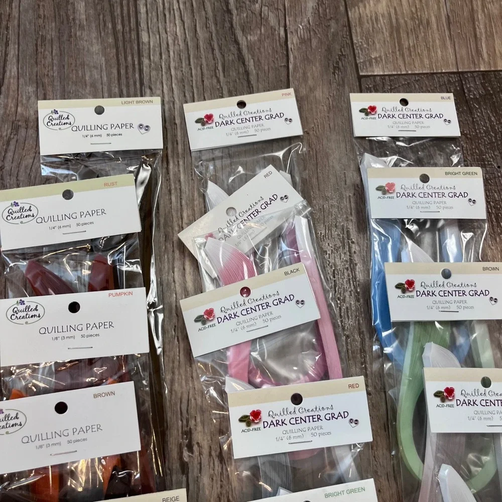 Quilled Creations Paplin Quilling Paper Lot 1/8 1/4 Inch Strips Mixed Colors